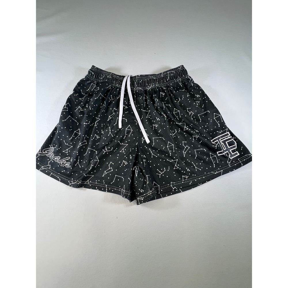Inaka Power Mens XXL Black Constellation Star Map Mesh Gym Shorts IP Logo